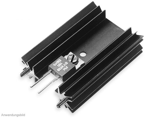 FISCHER ELEKTRONIK Kühlkörper, SK 104 25,4 STS, Leiterkartenkühlkörper , schwarz, Aluminium