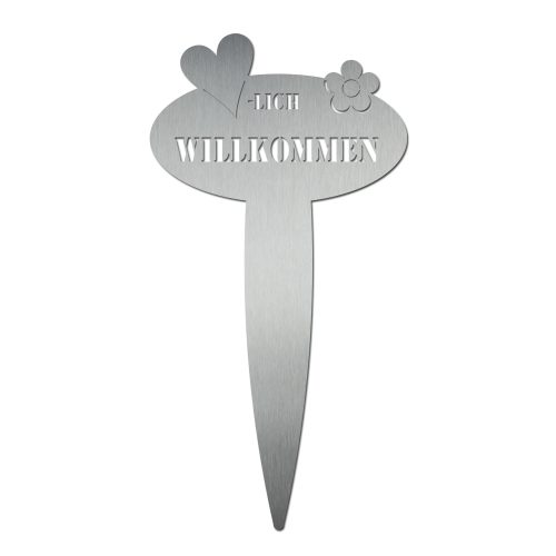 Gartenstecker "Blume" aus Edelstahl  - 77,5 cm