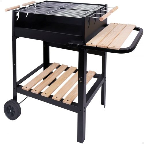 Kohlegrill mit Rädern Aktive Emailliertes Metall 100,5 x 88,5 x 40 cm Schwarz
