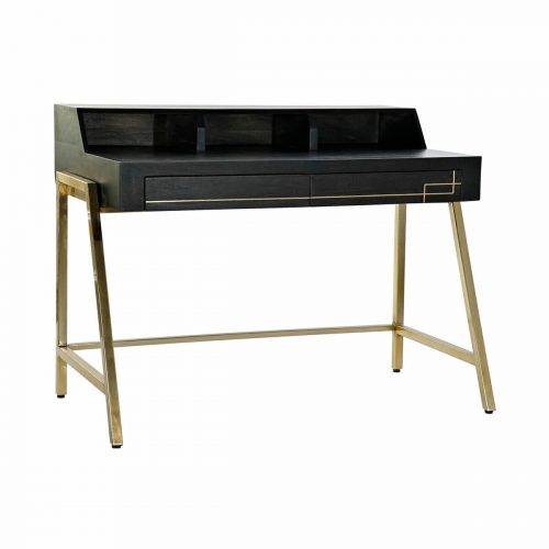Schreibtisch DKD Home Decor Schwarz Metall Golden Mangoholz (125 x 74 x 93,5 cm)