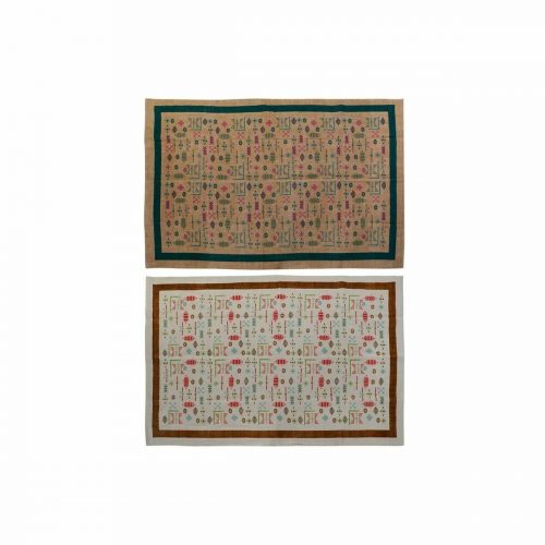 Teppich DKD Home Decor 160 x 230 x 0,4 cm Polyester Weiß Ikat Boho (2 Einheiten)