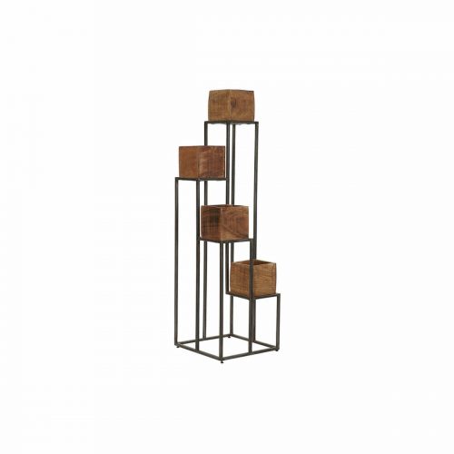 Blumentopf DKD Home Decor Braun Schwarz Bunt Holz Metall Moderne 40 x 40 x 120 cm 40 x 40 x 138 cm