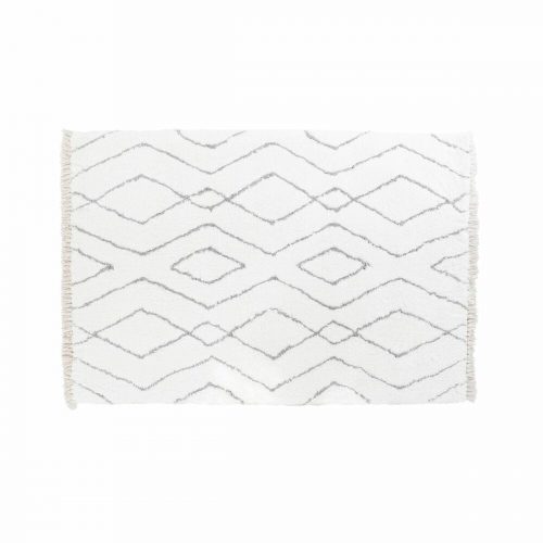 Teppich DKD Home Decor Weiß Grau Rhombus Scandi Ø 9,4 cm 120 x 180 x 3 cm