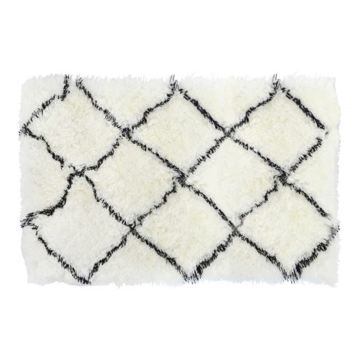 Teppich DKD Home Decor 120 x 180 x 5 cm Polyester Weiß Rhombus