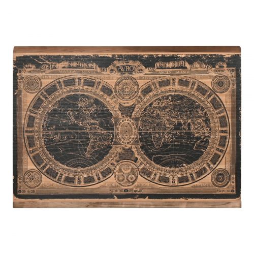 Wanddekoration Home ESPRIT Schwarz natürlich Weltkarte 149 x 2 x 105 cm