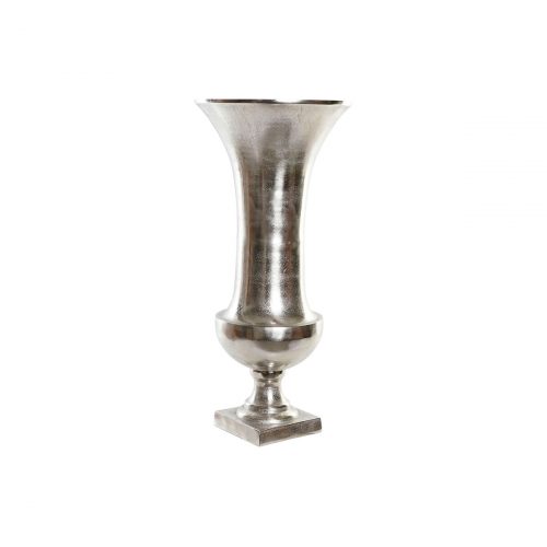 Vase Home ESPRIT Silberfarben Aluminium Moderne Glas 28,5 X 28,5 X 61,5 cm