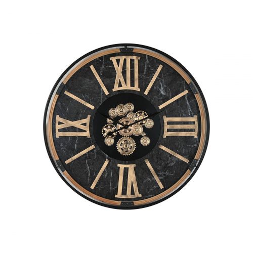 Wanduhr Home ESPRIT Schwarz Golden Metall Kristall 127 X 9 X 127 cm