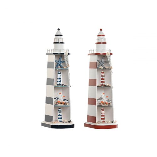 Deko-Figur Home ESPRIT Blau Rot Leuchtturm 14 x 16 x 52 cm (2 Stück)