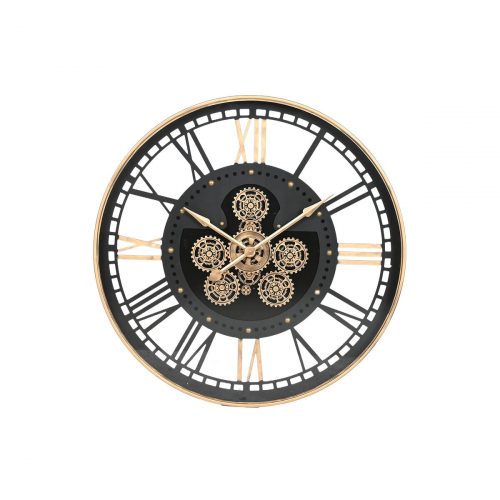 Wanduhr Home ESPRIT Schwarz Golden Metall Kristall 100 x 9 x 100 cm