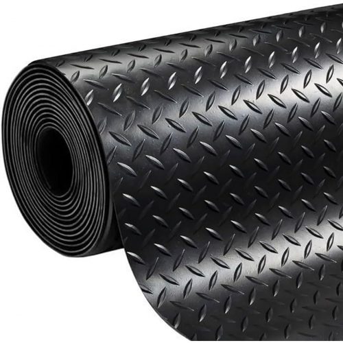 Teppich Exma Schwarz Naturkautschuk 1 x 10 m Diamanten