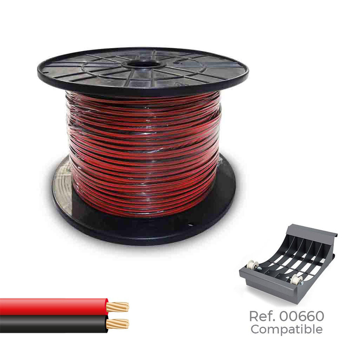 Parallelkabel Sediles Schwarz Rot 2 x 1,5 mm 300 m