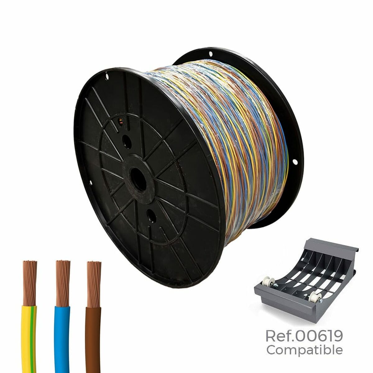 Mehradriges Elektrokabel Sediles h07z1-k 3G dreifarbig 3 x 2,5 mm 200 m