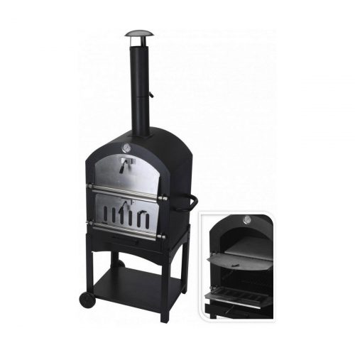 Kohlegrill mit Rädern Schwarz (Ø10 x 46,5 cm) (44,5 x 65 x 158 cm)
