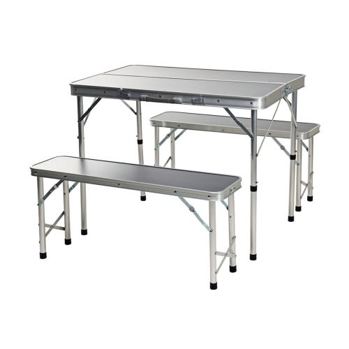 Table set with 2 chairs Redcliffs 90 x 60 x 70 cm Grey (3 Pieces)