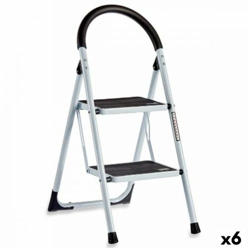 Klappleiter Kipit GH1402 GH1402 Weiß Schwarz Grau Metall 38 x 50 x 84 cm (6 Einheiten)
