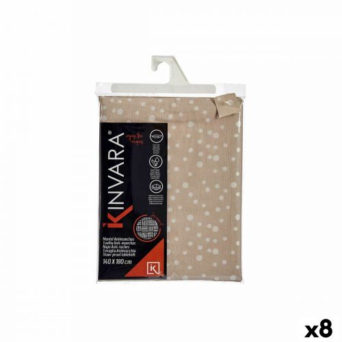 Fleckenabweisende Tischdecke Kinvara BABEL BEIGE 41 BABEL BEIGE 41 Weiß Beige Jacquard Anti-Flecken 140 x 180 cm (8 Stück)