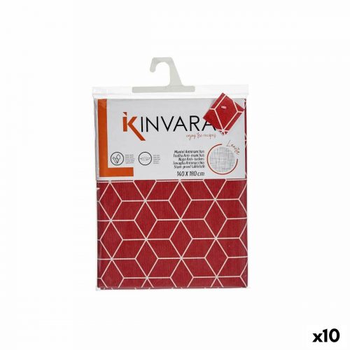 Fleckenabweisende Tischdecke Kinvara CUBIC-26195-1 CUBIC-26195-1 Weiß Kastanienbraun Dünner Stoff Fleckenabweisend Abstrakt 140 x 180 cm (10 Stück)