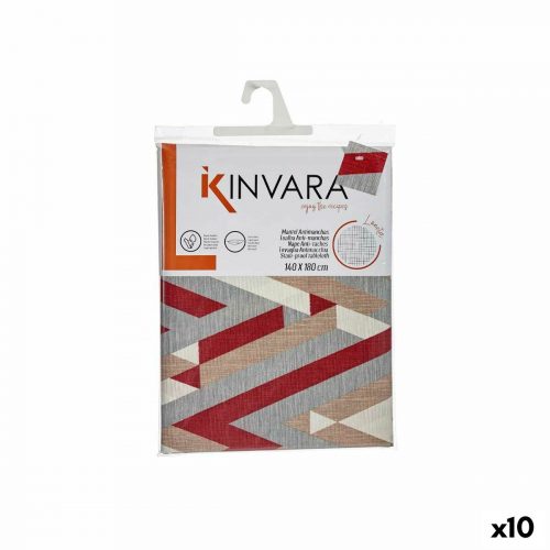 Fleckenabweisende Tischdecke Kinvara ZIGI-21469-26 ZIGI-21469-26 Grau Kastanienbraun Dünner Stoff Fleckenabweisende Streifen 140 x 180 cm (10 Stück)