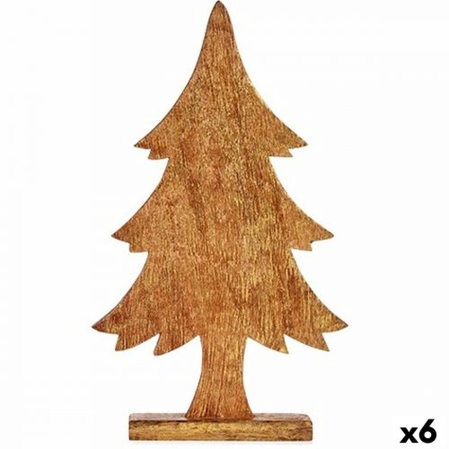 Deko-Figur Weihnachtsbaum Gold Holz 5,1 x 49,5 x 25,5 cm (6 Stück)