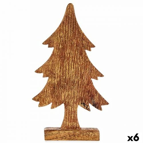 Deko-Figur Weihnachtsbaum Gold Holz 5 x 31 x 15,5 cm (6 Stück)