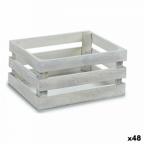 Dekorative Box Weiß Pappelholz 22 x 9 x 13 cm (48 Stück)