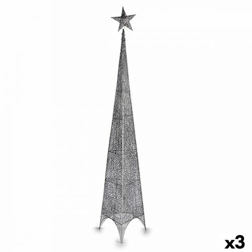 Weihnachtsbaum Krist+ 00160 Silberfarben Metall Kunststoff Stern Turm 42 x 218 x 42 cm (3 Stück)