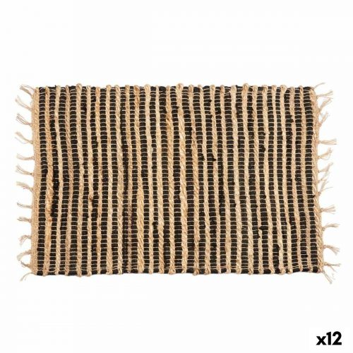 Teppich Geschenkdekor 84868-CEEJAY 84868-CEEJAY Schwarz Natur gestreift 60 x 1 x 90 cm (12 Einheiten)