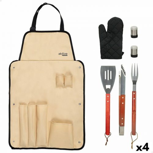 Grillbesteck-Set Aktive 7-teilig Barbecue Edelstahl 42 x 67 x 3 cm (4 Stück)