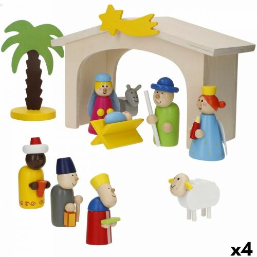 Weihnachtskrippe Woomax Holz plywood 23 x 16 x 11 cm (4 Stück)