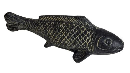 Koi Fisch Figur Naturstein Handgefertigt Dekofigur Garten Karpfen 37,5 cm