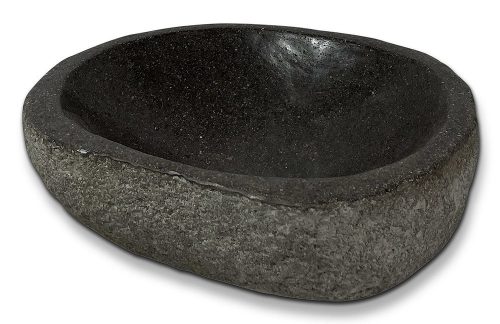 Naturstein Schale Flussstein Steinschale Dekoschale Vogeltränke Garten 20-25 cm